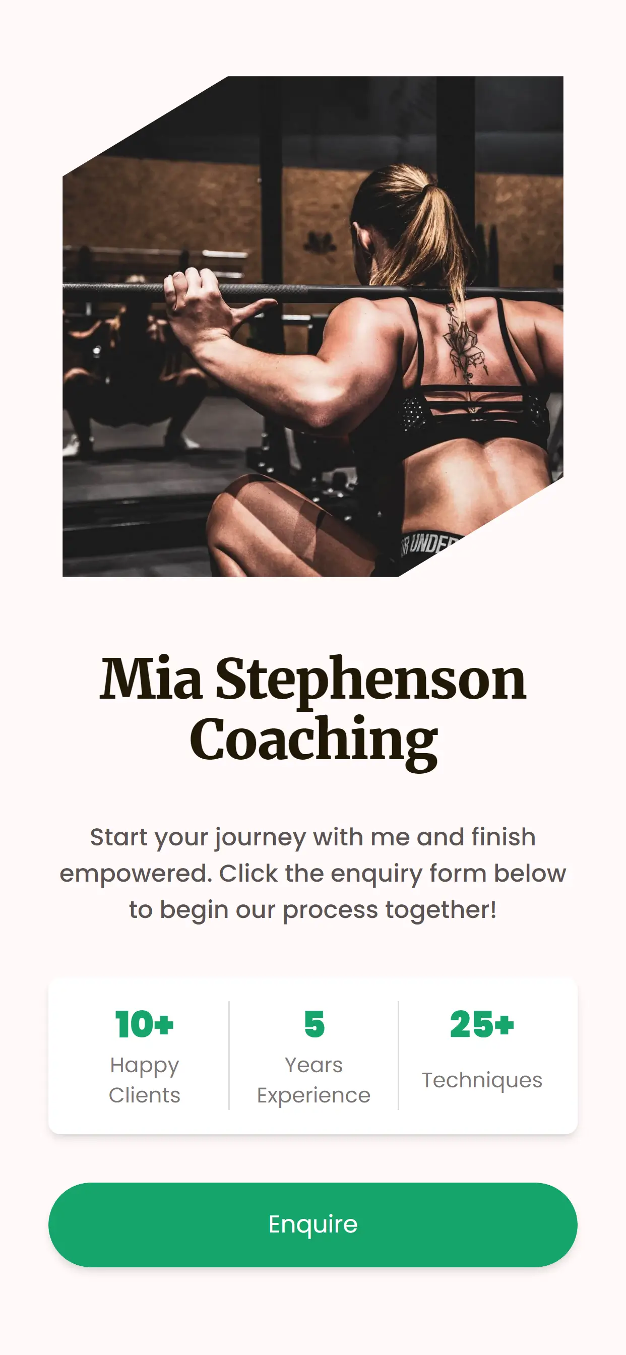 Mia Stephenson Coach Hero Mobile